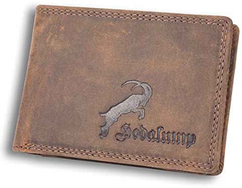 hodalump Echt-Leder Geldbörse • Geldbeutel für Damen und Herren mit RFID-Schutz • Portmonee mit Münzfach