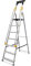 DRABEST Leiter PRO Serie Alutrittleiter 7 Stufen Leiter Tritt Klappbar mit Sicherheits Handläufen Stehleiter bis 150 kg belastbar