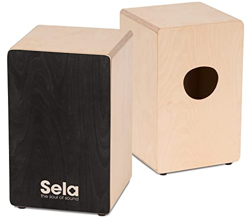 Sela SE 118 Primera Black - Cajón pour débutants et joueurs avancés - avec son de caisse claire réglable, corps en bouleau de haute qualité, fabriqué en Allemagne