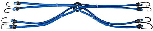Walser Gepäckspinne mit Haken, Spanngummi-Set 60cm blau, 8 Spanngurte mit Haken, Gepäckriemen, Spannseil, Expander-Set, Gummi-Spanner blau