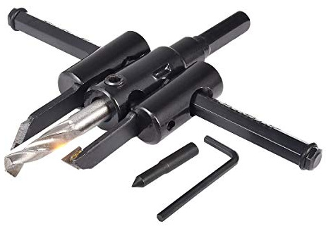 KATUR Sega a tazza regolabile Kit di punte da 30 mm a 120 mm, punta da trapano per legno a secco per taglio rotondo, strumenti per la lavorazione del legno con foro a torsione per il fai da te