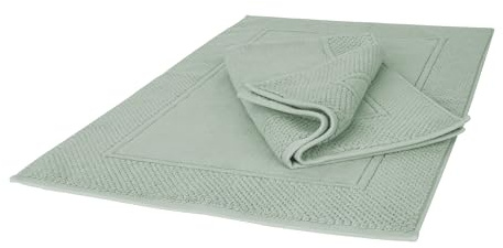 Ruggeri - Set 2 Tappeti Bagno 50x80 cm - 100% Cotone Extra Morbido - Collezione Let's Color! (Salvia)