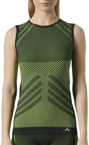 Risalti Maglia Termica Donna Smanicato Energy - Maglia Tecnica Donna Traspirante, Canotta Compressione, Intimo Termico Senza Etichette per Sci, Trekking, Running, Ciclismo - Made in Italy