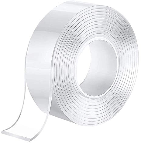 Nano Tape 3 Meter Strong Clear Double Sided Grip Removable Washable Adhesive Transparent Gel Tape, Wall Sticky Strips for Kitchen, Party, Paste Photos Posters, Carpet Fixing Baloon Removable Mounting