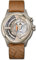 The Electricianz Nomad Z - Herrenuhr mit patentiertem LED-Beleuchtungssystem, Schweizer Design, Edelstahlgehäuse, Lederarmband, Braun, 45mm, Modern