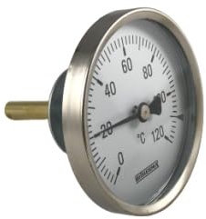 Horno para ahumar con termómetro con brida, 0 – 120 °C, montaje en puerta, variación de 0 – 120 grados, sensor corto variable