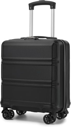 KONO Trolley Bagaglio a Mano e Valigia Cabina 45x36x20 cm, ABS+PC, Conforme EasyJet (Nero, 16)