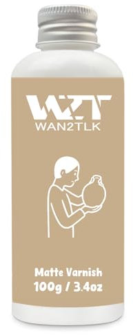 100ml Air Dry Clay Glaze, ton glasur ohne brennen, tondicht für lufttrocknenden ton, wasserdicht, kratzfest, Farbloser Varnish mit Matte Effekt für Töpferei (Matte klarlack)