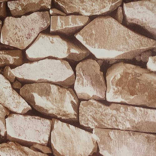 Swehooirt 3D Effect Brick Stone Wallpaper Vintage Textured Wall Paper Roll Living Room Feature Wallpaper for Bedroom Adults Hallway and Stairs Retro Feature Wall