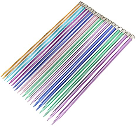 Fyearfly Juego de agujas de tejer para suéter, agujas de punto único superlargas para suéter y bufanda, agujas grandes para coser calcetines, 40 cm de largo, 5 mm de diámetro