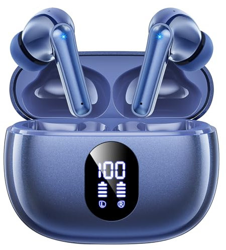 ZZU Bluetooth Kopfhörer,In Ear Kopfhörer Kabellos Bluetooth 5.3 mit HiFi Stereo,4 ENC Noise Cancelling Mic 48 std Spielzeit LED-Anzeige,IPX7 Ohrhörer mit AI für iPhone Android Arbeit und Studium