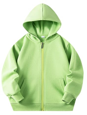 WWricotta Felpe con Cappuccio e Cerniera a Maniche Lunghe per Bambini, Unisex, con Tasca