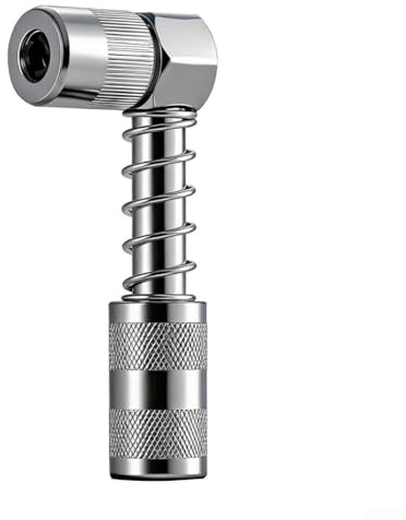 TONIXY Accoppiatore per grasso a 90 gradi in acciaio al carbonio zincato con manicotto a molla a tenuta stagna per spazi ristretti, compatibile con grasso manuale