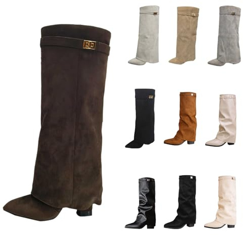 Stivali da donna con gambale alto Shark Boots - Punta a punta con plateau, tacco alto, gambale lungo, stivaletti al ginocchio, invernali, in pelle, moda, comodi, eleganti, stivaletti medievali, 08, 36