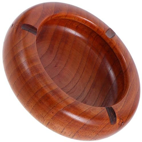 ULTECHNOVO Cenicero Multifuncional de Madera Artesanal Retro 13 CM de Ancho X 45 CM de Alto Color Marrón Claro Adecuado para Uso Doméstico en Hogar Oficina o Bar Diseño Ranura para