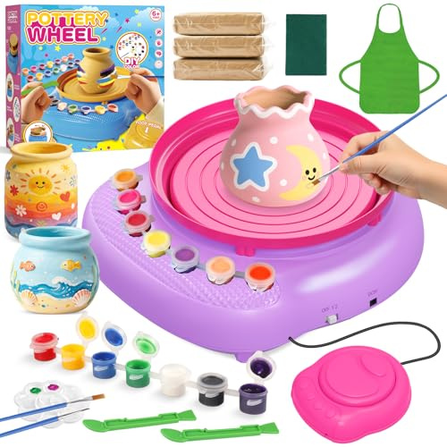 Weilim Pottery Wheel for Kids 6-12 Years Old, DIY Clay Kit, Tools & Gift