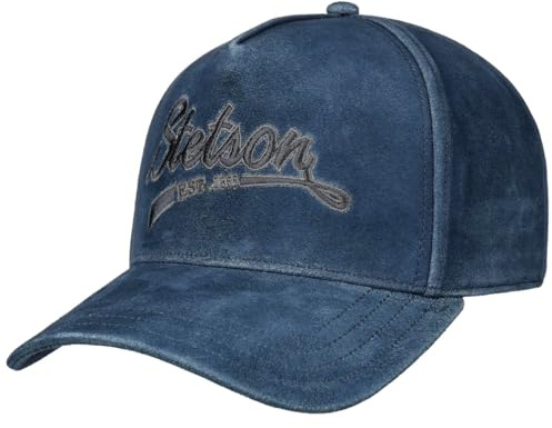 Stetson Gorra de Beisbol Trucker de Piel Estilo Vintage Unicolor con Hebilla Metalica Unisex Todo el ano