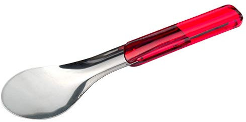 PIAZZA Spatola per Gelato - in Acciaio Inox e Plastica - 25 cm, Rosso