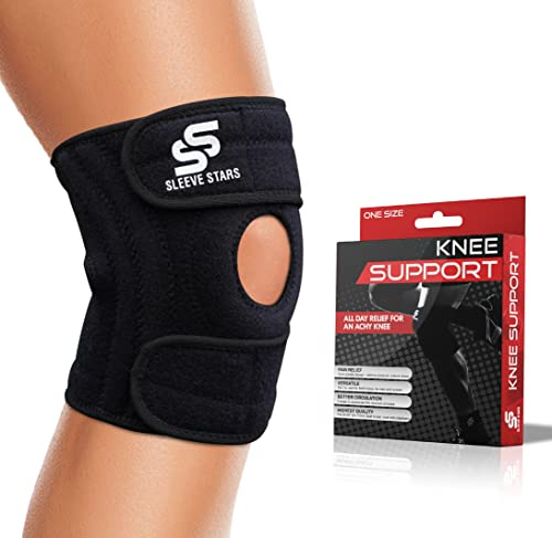 Sleeve Stars Knee Support for Women & Men, Knee Strap, Compression Knee Wrap & Protection for LCL, MCL, ACL & Dislocated Kneecap, Patellar Stabilizer for Joint Pain (S/M/L - 12 to 21)