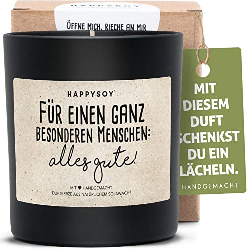 Alles Gute Duftkerze im Glas mit Spruch aus Soja - natürlich handgemacht, nachhaltig persönlich besonders Geschenk Geschenkidee beste Freundin Freund Mama Papa Birthday Geburtstag Birthday