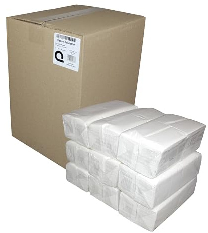 4500 weiße geprägte Servietten | 1/8 Kopf-Falzung | 32 x 32,5 cm | 1-lagig | Zellstoff | 9x500 Stück im Karton | rechteckig | gefaltet: 16x8,5 cm| Huchtemeier