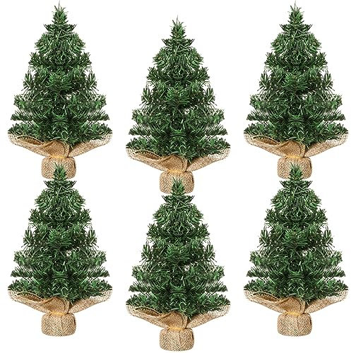 Yinder 6 Pcs 11.81 Inch Mini Christmas Tree Tabletop Pine Decoration