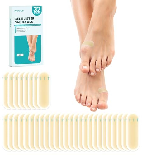 Promifun 32 Stück Blasenpflaster - Wasserdichte Hydrokolloid-Pflaster - Blasen Pads für Ferse, Fuß, Zehe, FüßeK (Spot Pack)