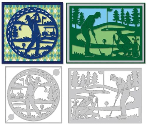 DELORIGIN Playing Golf Frame Cutting Dies Card Making Sports Season Die Cut Carbon Steel Die Cuts Stencils Card Scrapbooking Embossing Template for DIY Paper Craft Making Album Gift Invitation Decor
