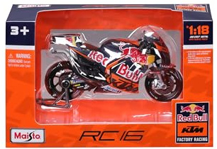 Maisto MOTORBIKE 2023 RED BULL KTM FACTORY (#43 MILLER) - 1:18 Scale - Incredibly Detailed Die-Cast Replica Collectible Motorcycle Model, Multiple Colours