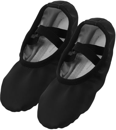 Hemobllo Balletskor för Flickor PU Läder Dance Flats med Elastiska Remmar Sula och Design för Yoga Scenframträdanden och Balettträning