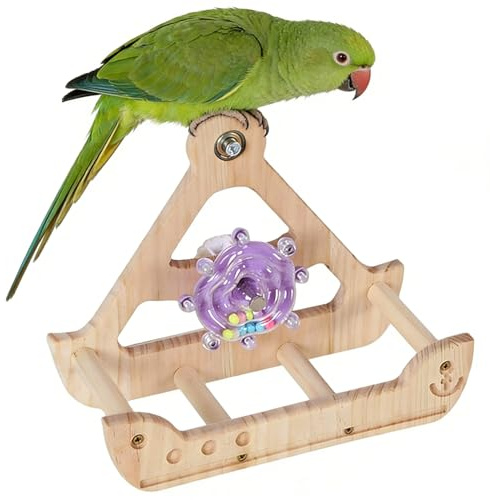 Columpios de Aves,Posadero de Madera Giratorio - Juguetes para Jaulas | para Mascotas, Colibríes, Juego en el Jardín, Enriquecimiento, Ejercicio, Escalada, Forrajeo