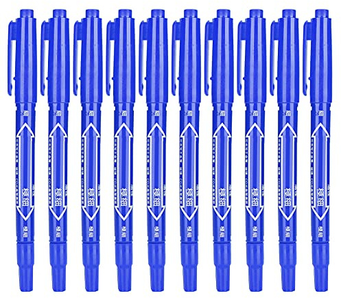 Haofy 10 Pièces Ensemble de Marqueurs de Dessin à Séchage Rapide Stylo Marqueur coloré à Double extrémité pour Croquis, Graffiti, Stylo Marqueur 5,5 pour Artistes, Matière Plastique (BLUE)