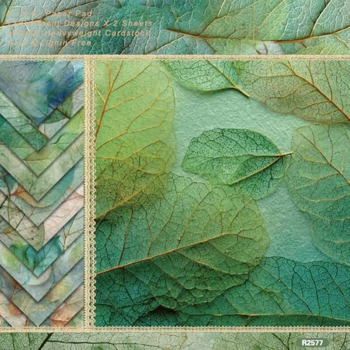 CRASPIRE 24 Hoja Papel Álbum Recortes Diseño Hojas Papel Diario Primavera 6x6 Pulgada Papel Planta Estampado Hojas Verdes Fondo Cuadrado Collage Una Sola Cara Paquete Blocs Cartulina Álbum Recortes