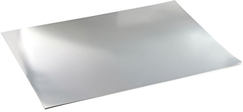 Tarjeta de lámina metálica, A2, 42 x 60 cm, 280 g, plata, 10 hojas