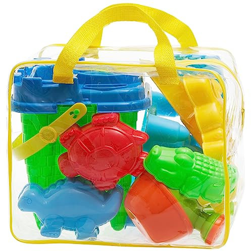 Bramble - 13-Teiliges Sandspielzeug Set mit Aufbewahrungstasche für Jungen & Mädchen - Strandspielzeuge, Sandspielburg für Sandkasten, Garten & Bad