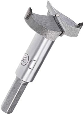 TA-VIGOR Forstner Drill Bit 38mm, Tungsten Carbide Wood Hole Saw Auger Opener for Woodworking Hinge Hole Drilling Boring Bit Cutter (Gray)