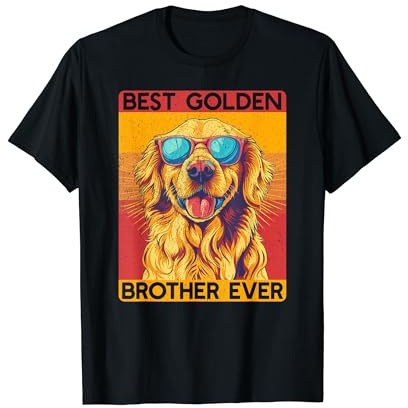 Lunettes de soleil rétro Golden Retriever Dog | Best Golden Brother T-Shirt