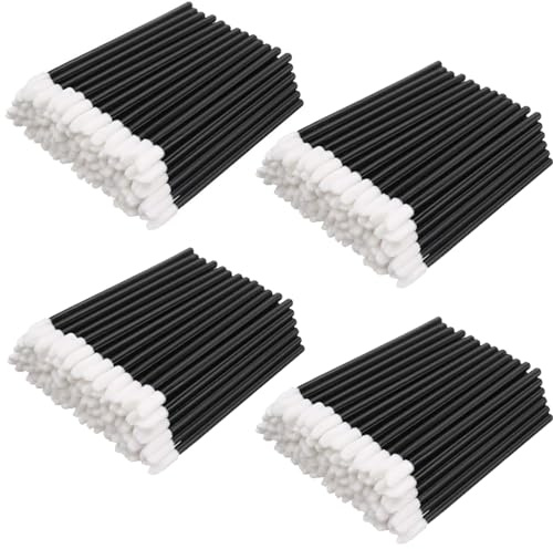 400 Pièces Pinceau à Lèvres, BetterJonny Applicateur Batonnet Brosse à Lèvres Applicateur Levre Lip Brush Pinceaux de Maquillage Parfait Outil de Maquillage Kits(Noir）