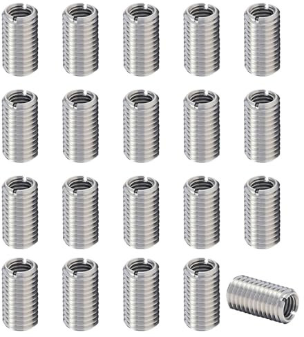 NIYATA 20 adaptadores de rosca M8 M6 x 15 mm, casquillo roscado, inserción roscada de acero inoxidable, herramienta de reparación de rosca interna, métrica para coches, turbinas de vapor, mecánicas