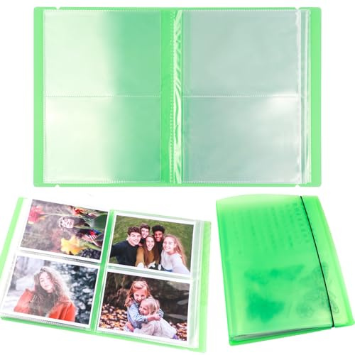 OTCRAFT 20 páginas, 80 bolsillos/1 juego de álbum grande transparente para almacenamiento de fotos; carpeta organizadora de libros de almacenamiento para postales, calcomanías, fotos, sellos
