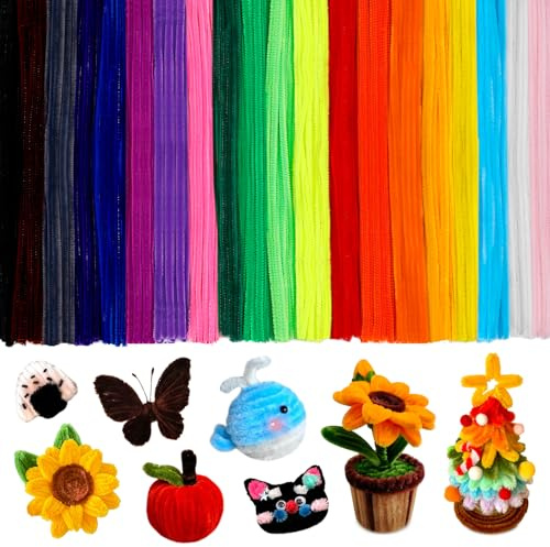 Pipe Cleaners for Craft, 200PCS Coloured Chenille Stems- Multi-Color