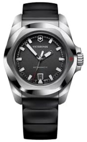 Victorinox I.N.O.X Quartz Black Dial Black Rubber Strap Watch 41mm - 242028
