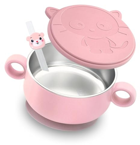 Hipzeepo Ciotole per Bambini In Acciaio Inossidabile con Coperchi per Set di Alimentazione per Bambini.