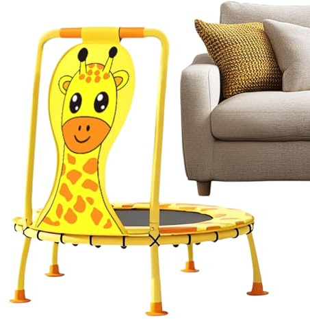 Trampolino per bambini - 102 cm, motivo giraffa, trampolino fitness con manico antiscivolo, alta capacità, 200 kg, durevole, gioco di salto, attrezzatura divertente | Casetta da giardino per