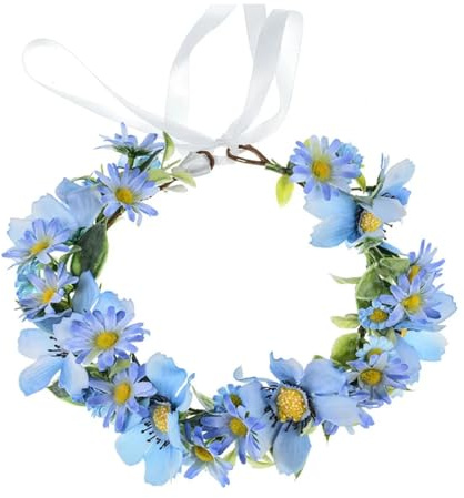 Hårband med konstgjord blomsterkrans Konstgjorda blommor kronbröllop pannband(Color3)