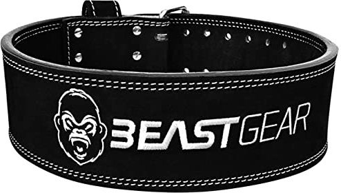 Beast Gear Gewichthebergürtel - Leder 10mm Gepolstert Gym Gürtel Herren, Trainingsgürtel für Klimmzug Gürtel, für Gewichtheben, Krafttraining Zubehör für Damen und Herren