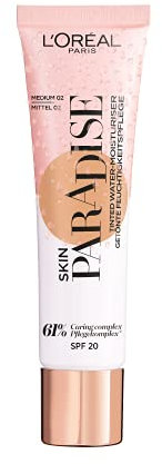 L'Oreal Paris Skin Paradise Tinted Moisturiser, Up to 24h hydration, SPF20, 02 Medium, 0.039 kg
