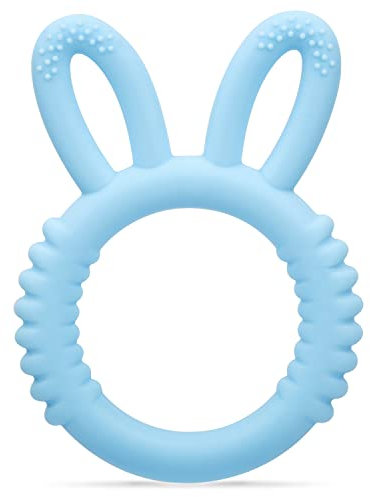 Beißring für Babys, BPA - frei Baby Beißring Spielzeug, Baby Nom Zahnungshilfe für Babys ab 3 Monate - Beissring für Babys in Blau