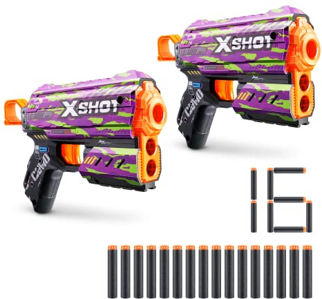 Confezione di 2 pistole X-Shot Skins Crucifer Flux con (16) dardi di ZURU