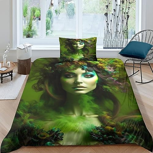 Gotisch Kunst Modern Bed Linen 2-Piece 3D Printed Bedding Comforter Set Soft and Comfortable Krimi Horror Duvet Cover for Bedding in Microfiber Für Kinder Teenager Erwachsene Single（135x200cm）